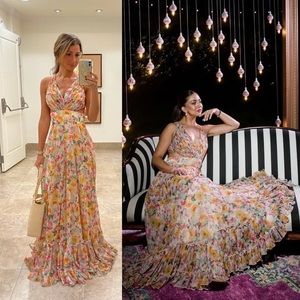 Mac Duggal Floral Tie Back Gown